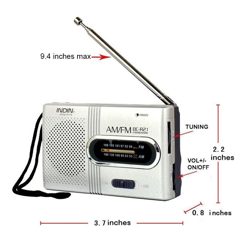 ポケットラジオ（新品）AM/FM 乾電池式 イヤホンジャック 携帯ラジオ 防災