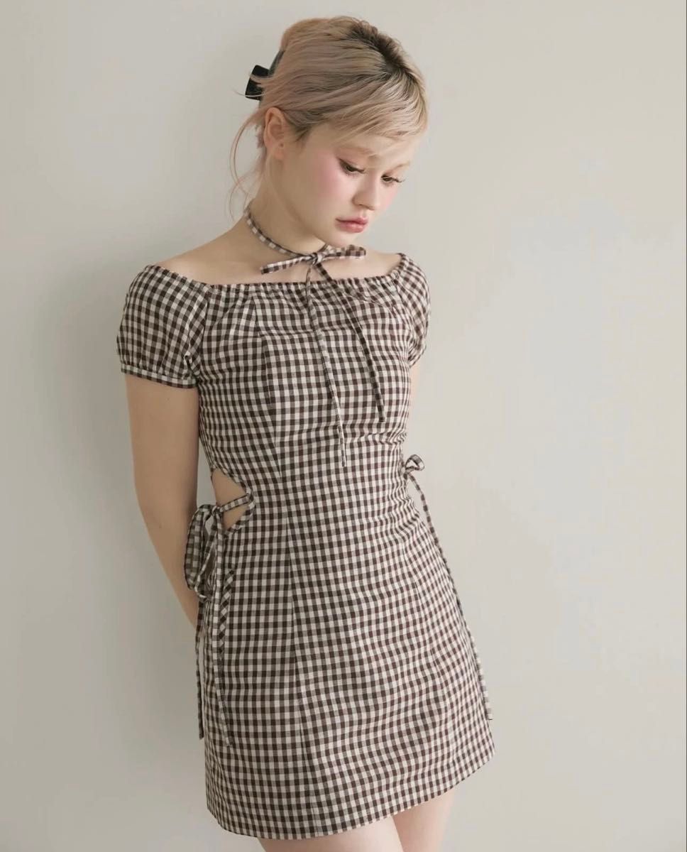 【正規品】andmary Becky check minidress black andmary Becky check mini dress black(andmary Becky check