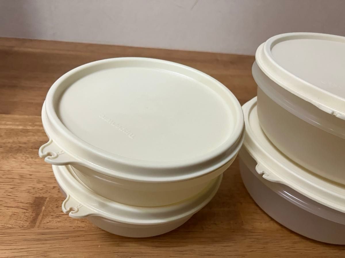 Tupperware 保存容器 タッパーウェア ハンディーボール ベースライン タッパーウェア ハンディボール 大小 300ml&600ml 4個セット 丸