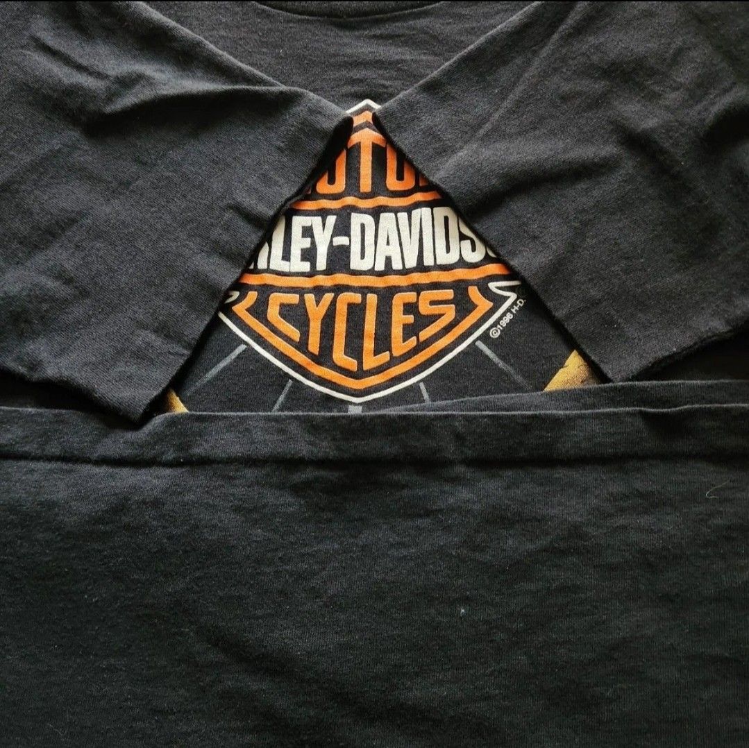 超激レアワークジャケット90s 刺繍ロゴUSA製ダークグレーTALON企業ロゴ 激レア 90s HARLEY DAVIDSON ハーレーダビッドソン ビッグ