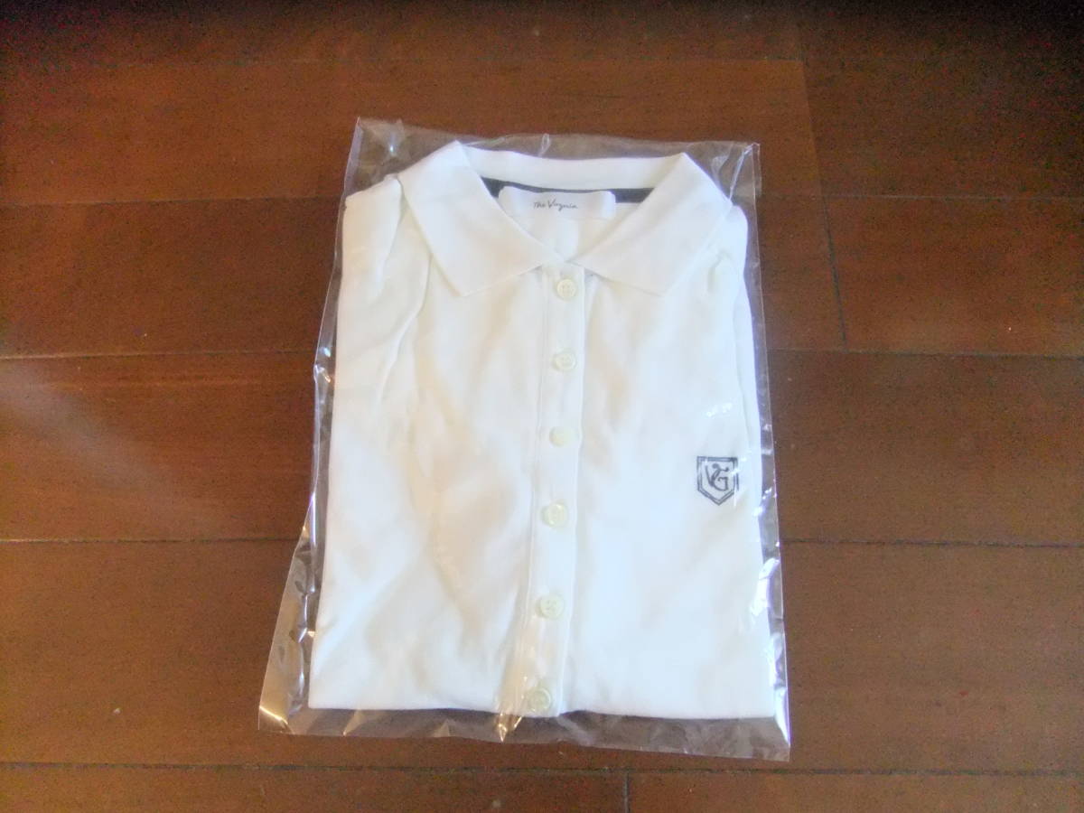 新品、タグ付き！TheVirgniaのロゴ入り白ポロシャツ、Mサイズ！_画像1