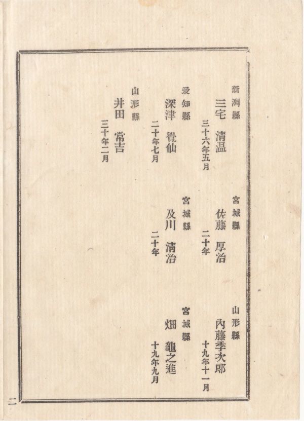 N20050123〇文部省報告 明治11年2月〇文部省所轄宮城師範学校 小学師範学科卒業証書授与生徒名簿 ２５名出身府県氏名年齢 長野県 和本古書_画像4