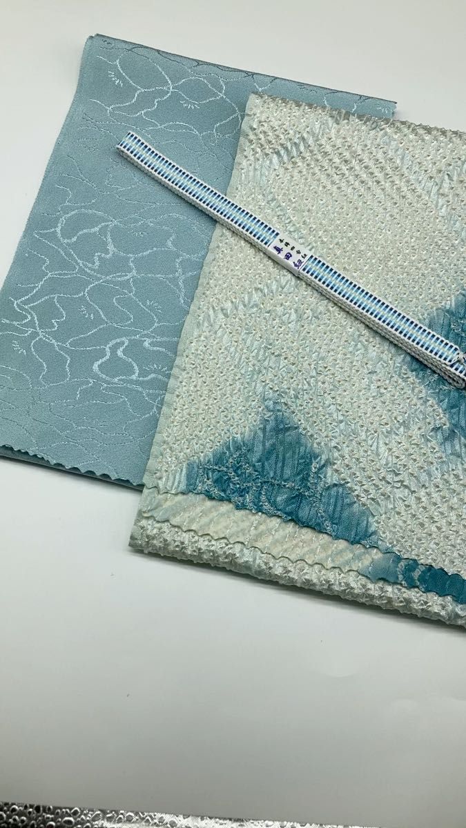【目玉商品】1453半襟 正絹2枚&真田紐(帯締め) 3点セット シルク100% 和装小物 お出かけ