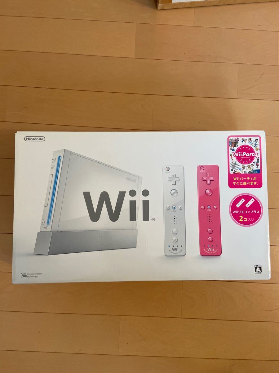 Nintendo Wii本体とリモコン2個、Wii partyのソフト入り