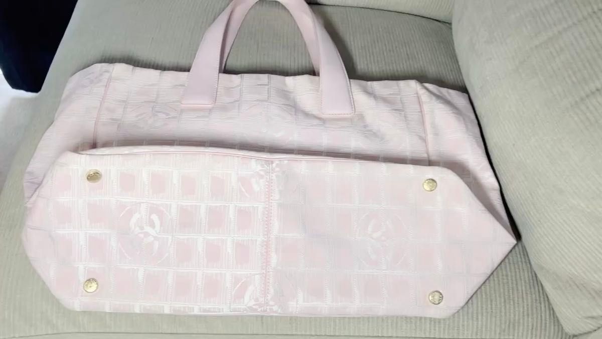 正規品 シャネル ニュートラベルライン 肩掛け A4 トートバッグ ピンク