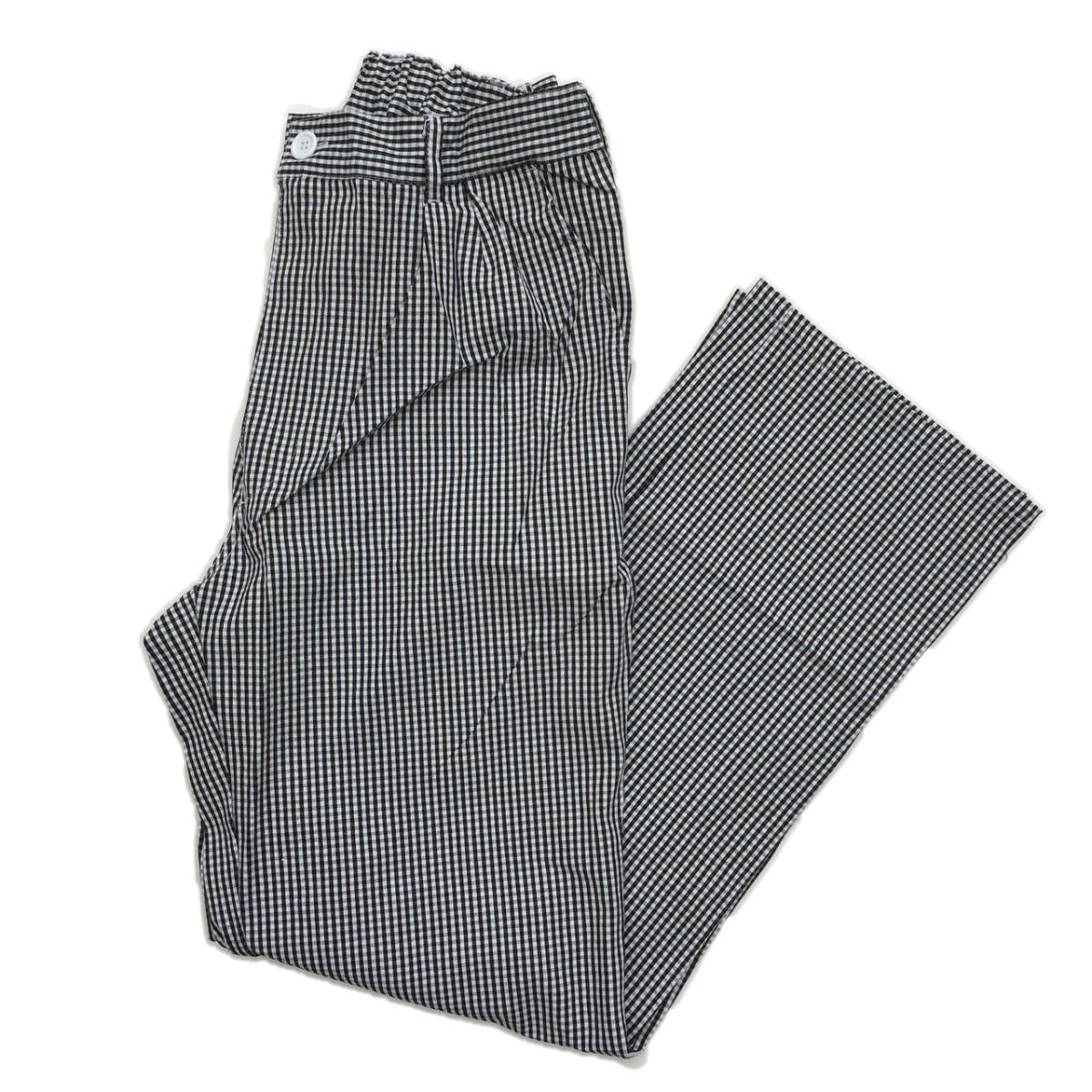  Austria army shef pants dead stock [102/88] black x white silver chewing gum check check pants W32-W36 degree cook pants Cook pants 