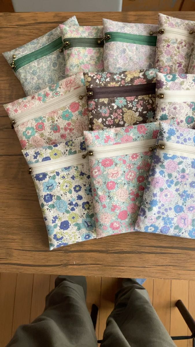 保冷ポーチ 選べる14種類 3 有輪 花柄 柄にこだわった ハンドメイド 手作り ポーチ ロワンヌ シャーモニー