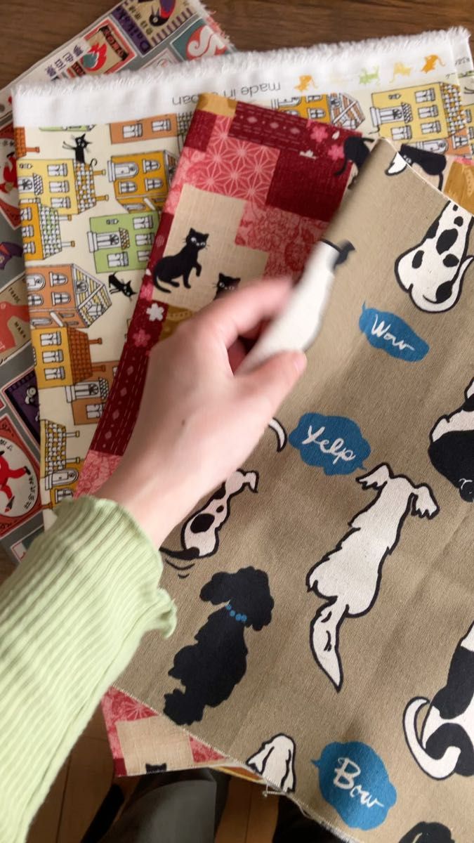 生地 まとめて 200cm分以上 バラ売りOK ねこ 動物 ドビー 綿麻 ココランド 黒猫 和柄 看板 シーチング オックス