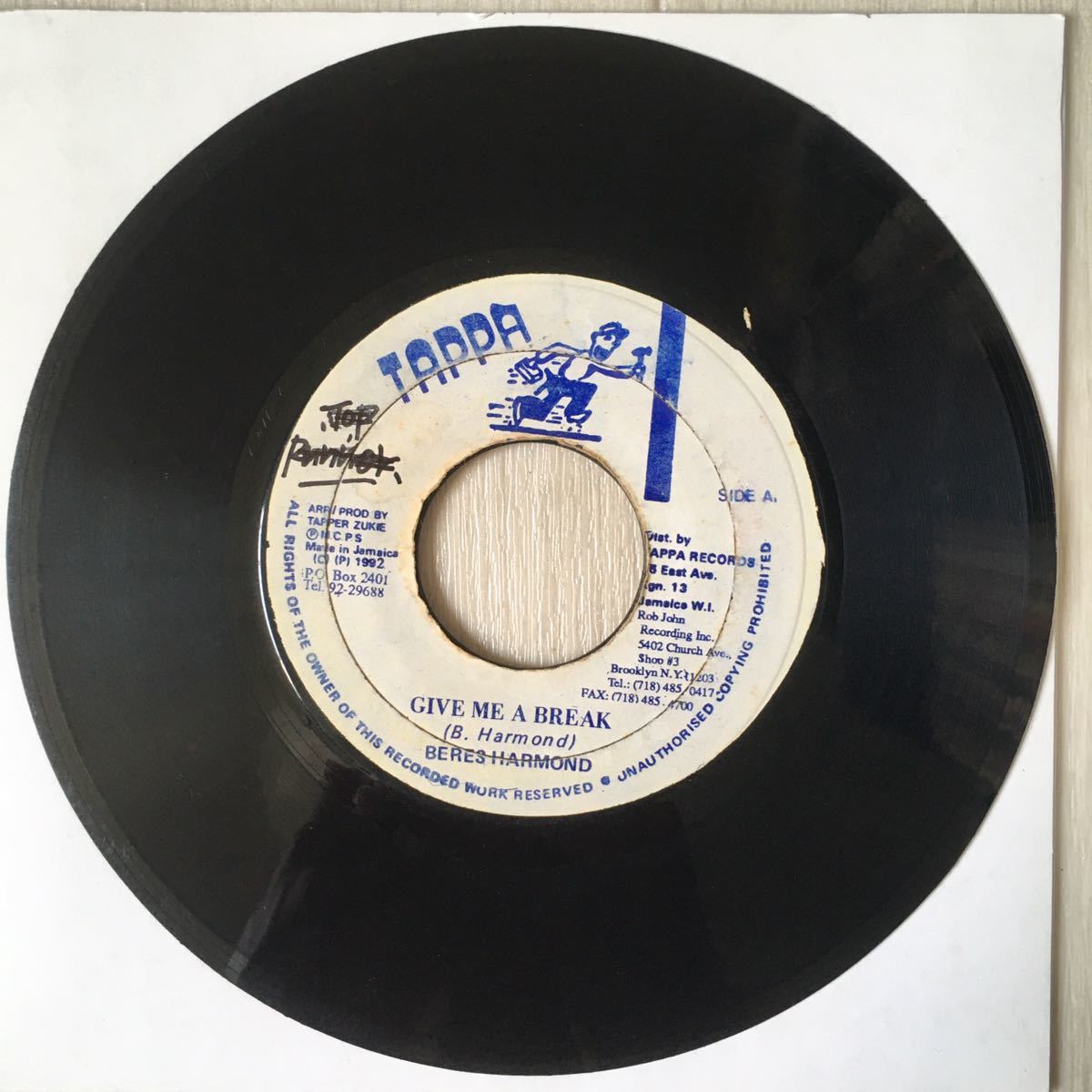 Reggae/45/Beres Hammond/Give Me A Break/Tappa/Dub/Roots/Jamaica OG盤/クリックポスト発送(\198)同梱可/_画像1