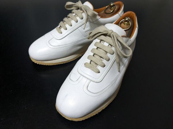 エルメス 41 HERMES オフホワイト クイックレザースニーカー 9646