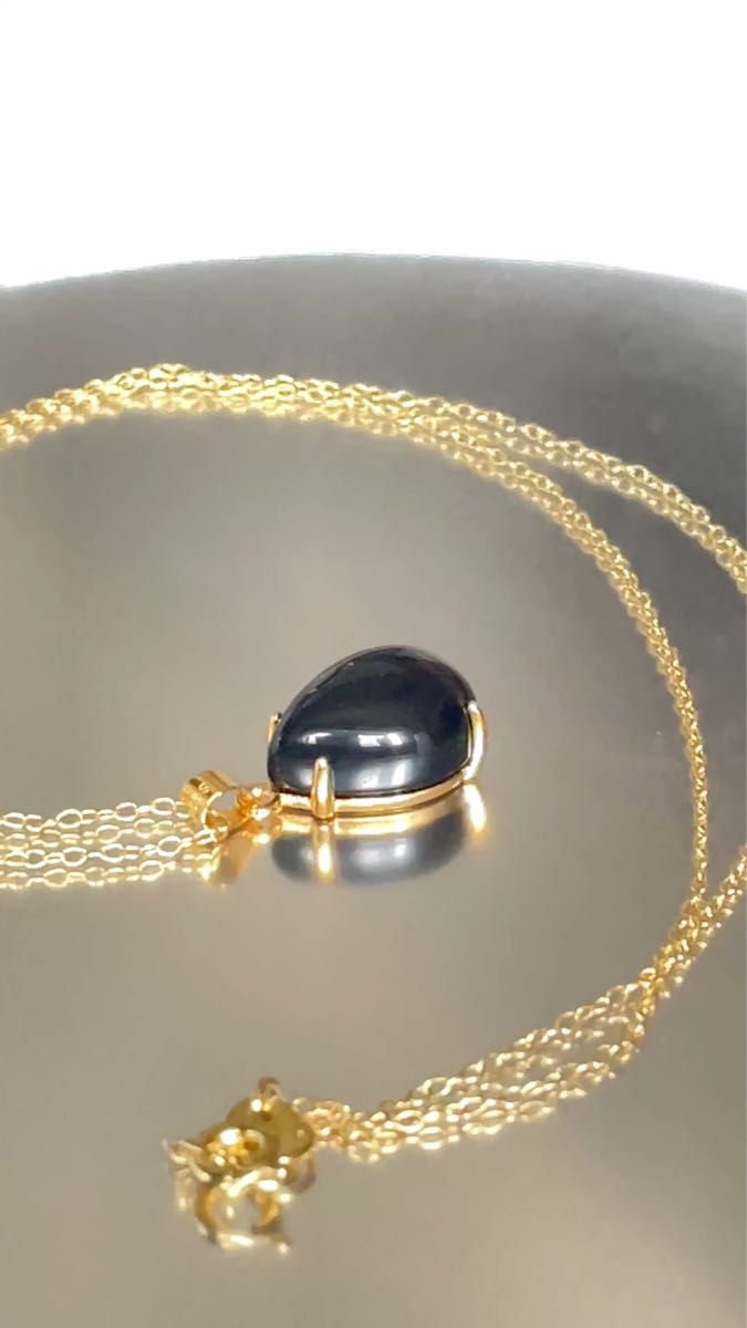 モリオン(黒水晶)パワーストーンネックレス【完全天然石】エネルギー引き出し済 完全浄化 18KGP 本物 アクセサリ スピリチュア