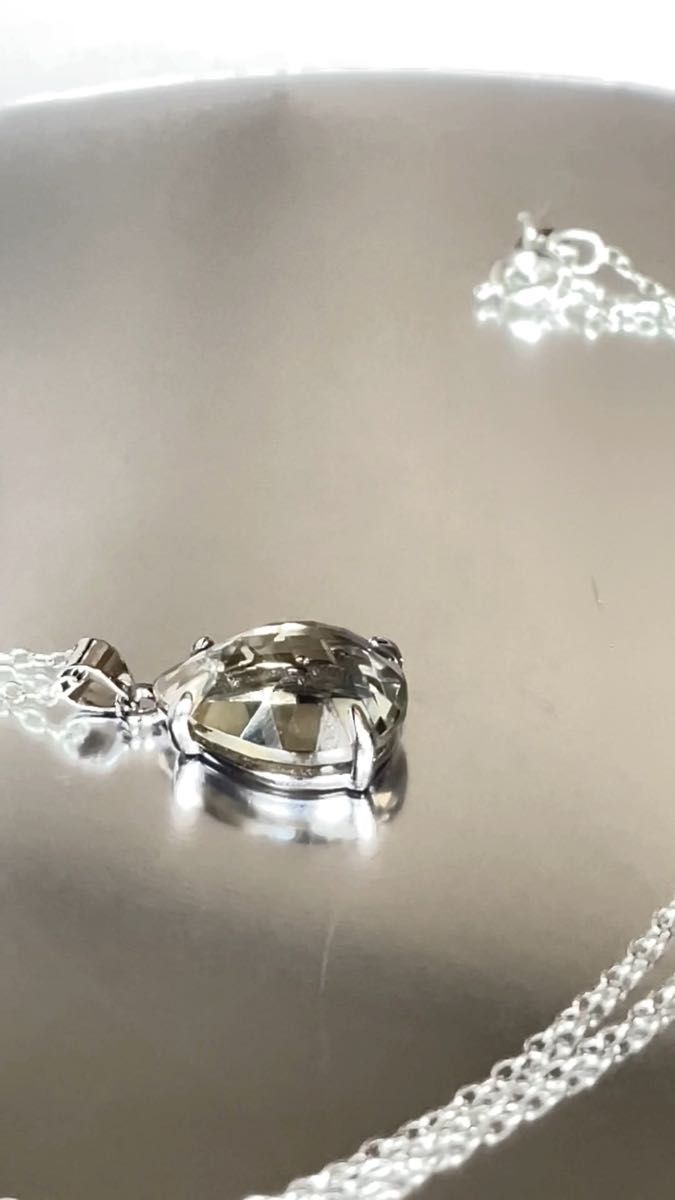 グリーンアメジスト(緑水晶)パワーストーンネックレス【完全天然石】エネルギー引き出し済 完全浄化 silver925 本物 アクセ