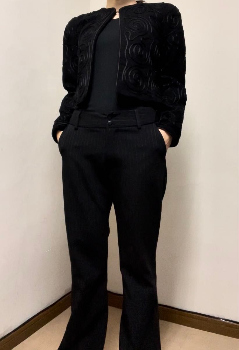 P00290 Christian Dior Sports wear クリスチャンディオール ショート丈 ノーカラージャケット 4