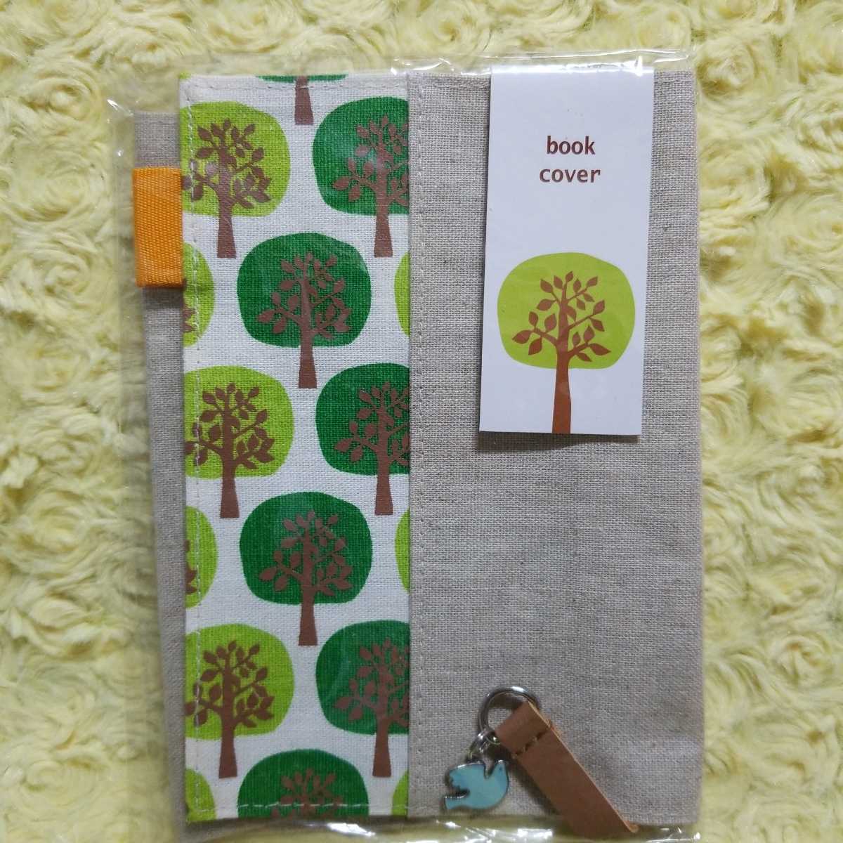 linen book cover Aoitori . tree pattern library book@ size 