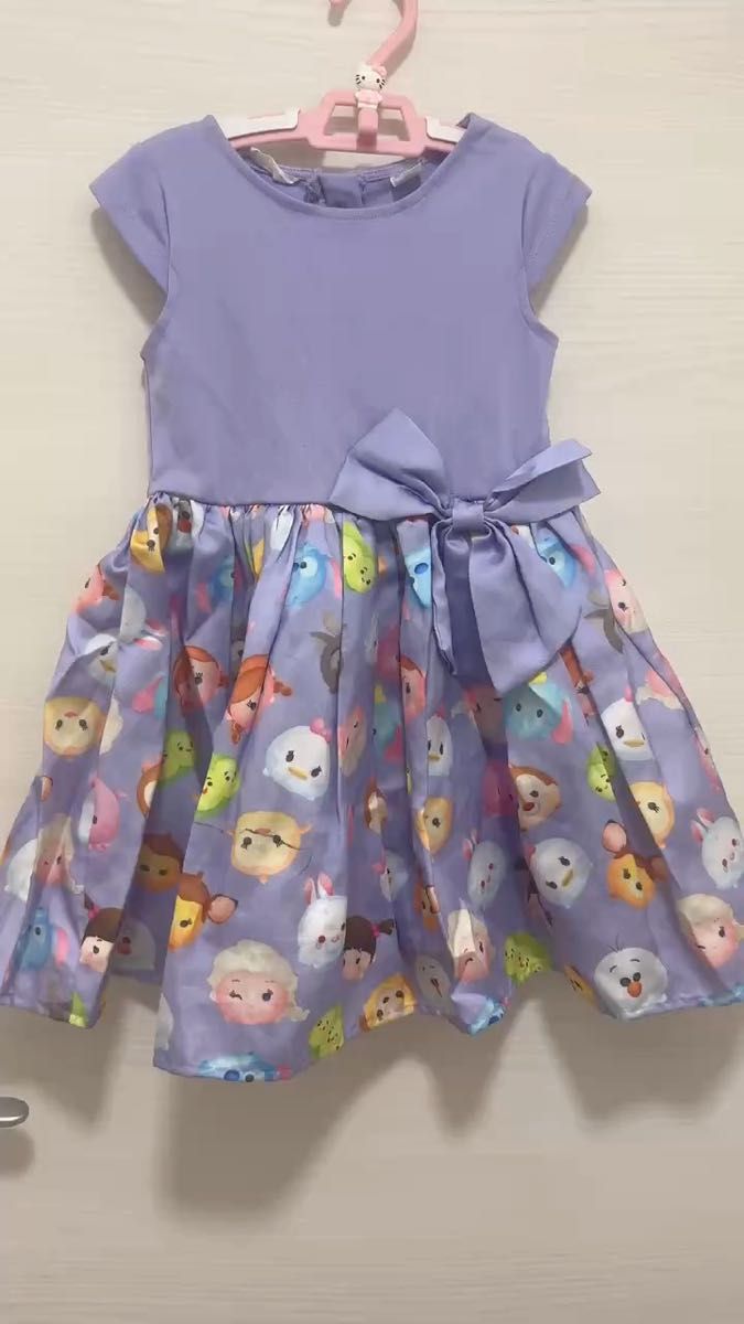 H&M ディズニー ツムツム ワンピース パープル ドレス 90-100cm