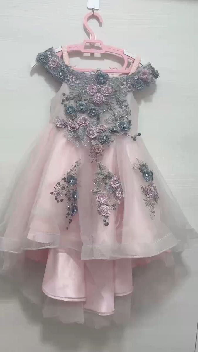女の子用ドレス ピンク フォーマル レースドレス120cm