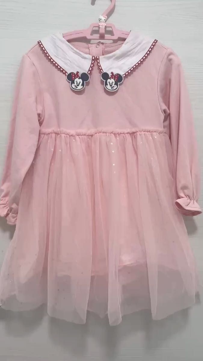 女の子服 ミニーマウス ワンピース ドレス ピンク 120