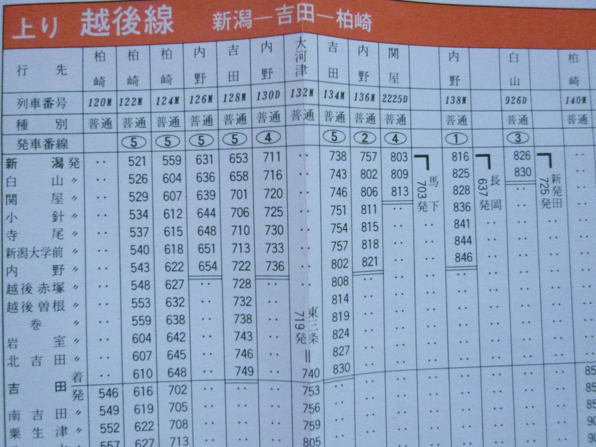 弥彦線廃線区間掲載 越後線 弥彦線電化開業 昭和59年4月8日改正 時刻表 掲載:越後線柏崎⇔新潟間/弥彦線弥彦⇔越後長沢間(時刻表)|売買されたオークション情報、yahooの商品情報を 弥彦線廃線区間掲載 越後線 弥彦線電化開業 昭和59年4月8日改正 時刻表 掲載:越後線柏崎⇔新潟間/弥彦線弥彦⇔越後長沢間(時刻表)|売買されたオークション情報、yahooの商品情報を