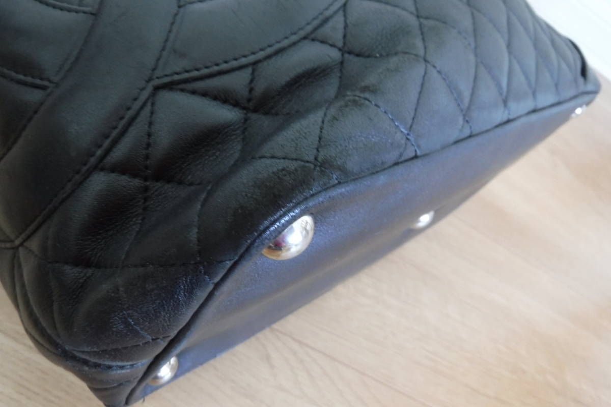 ヤフオク! - 税不要特価 CHANEL シャネル カンボンライン 黒×...
