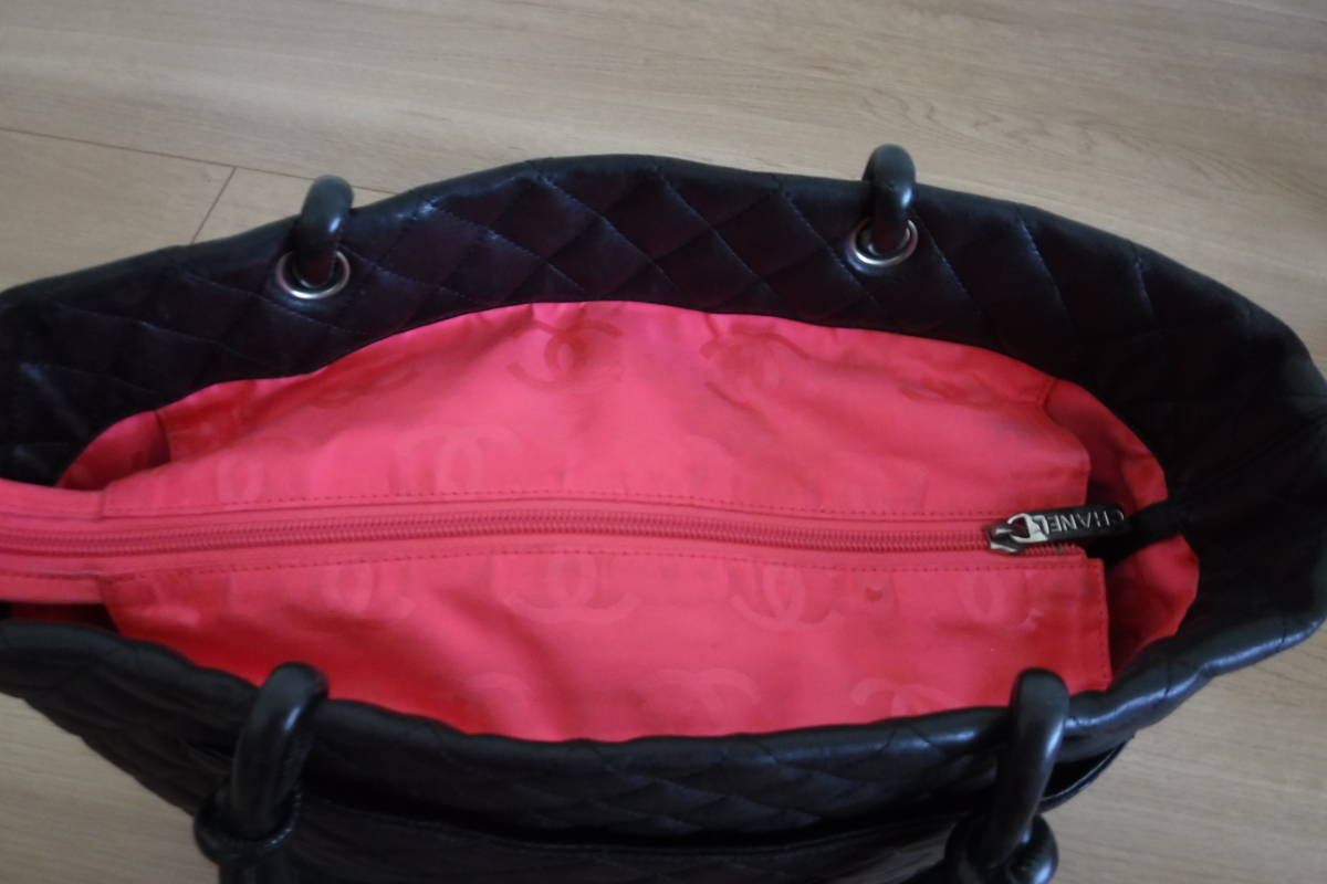 ヤフオク! - 税不要特価 CHANEL シャネル カンボンライン 黒×...