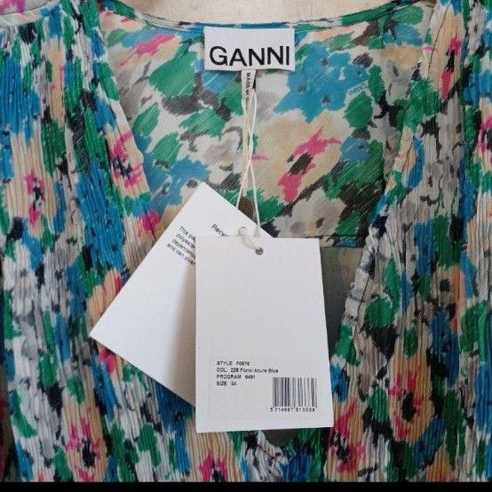 GANNI ガニー フローラルプリーツドレス サイズ34 新品