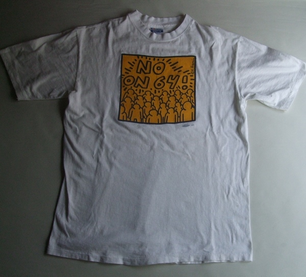当時物 VINTAGE 80s キースヘリング Keith Haring Tシャツ 中古品 VICTORY PARTY NOV.4 1986  HOLLYWOOD PALLADIUM ビンテージ