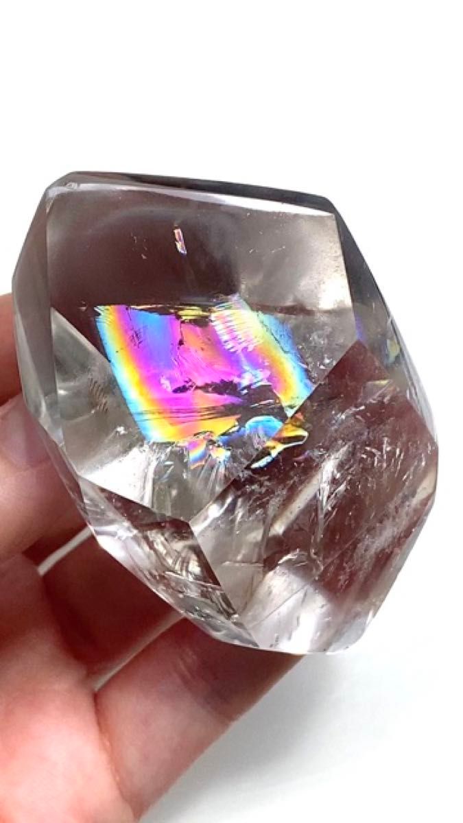 【 天然石 高品質 アイリス 水晶 虹 虹入り フリーフォーム 原石 ブラジル産 】クリスタル ヒーリング