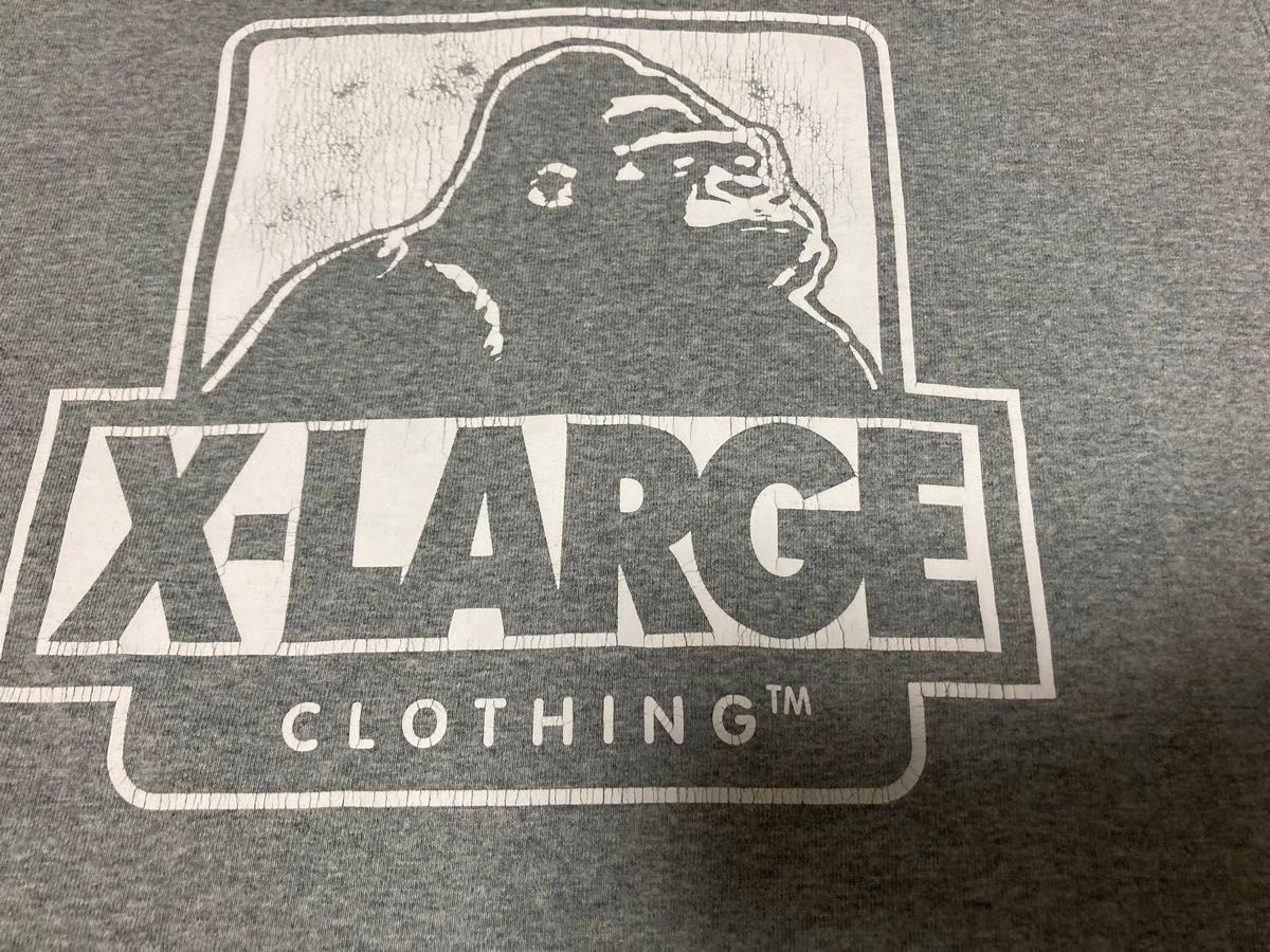 XLARGE エクストララージ 半袖 Tシャツ グレー くま X-LARGE エクストララージ tシャツ TEE 半袖 ロゴ プリント M