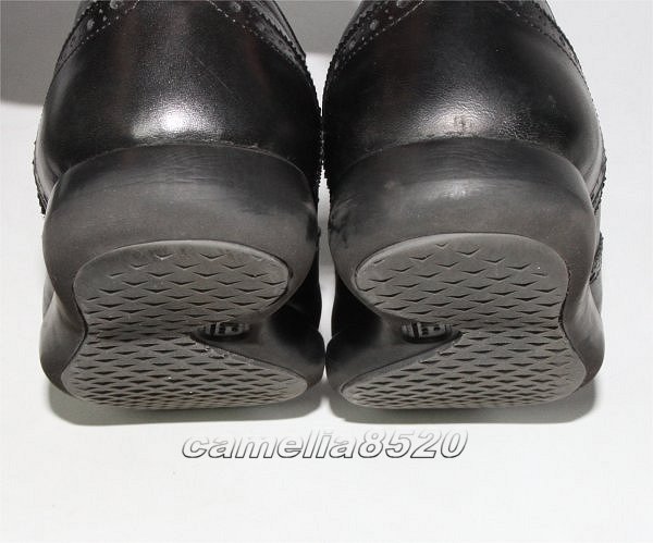 Di Franco ディフランコ ウィングチップ ビジネスシューズ 革靴 軽量 ブラック 黒 レザー 41 サイズ 約25.5cm イタリア製 中古 美品_画像4