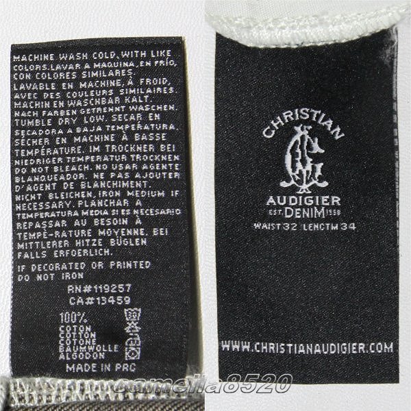 クリスチャンオードジェー Christian Audigier デニム ブラック ショートパンツ w32 ウエスト 86cm 新品 展示品 AA9661_画像8