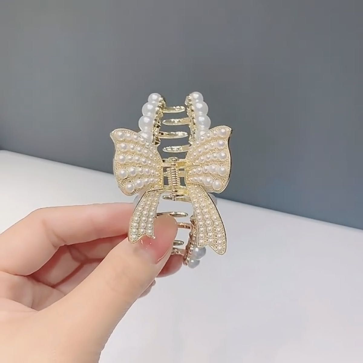 ヘアクリップ バンスクリップ リボン パール クリップ ラインストーン 韓國 ヘアアクセサリー 髪留め ヘアピン ヘアアクセ