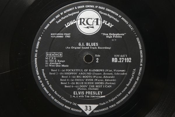 Elvis Presley G I Blues UK(英 GB)盤 LP Mono G I ブルース Elvis Presley G I Blues UK(英 GB)盤 LP Mono G I ブルース