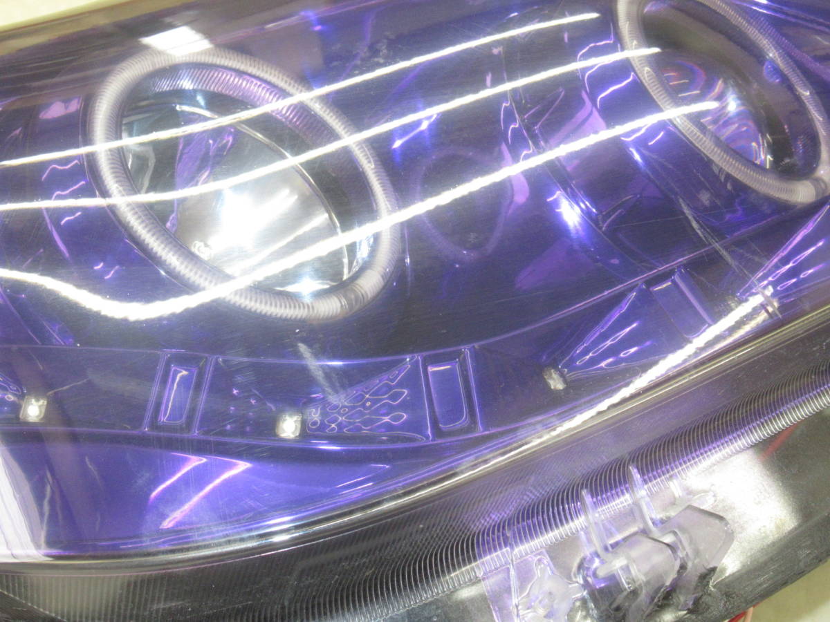 トヨタ150系ランドクルーザープラド前期用EAGLE EYESイカリング付きプロジェクターヘッドライト左右セット中古品 インナー紫！EE-TY1131_画像4