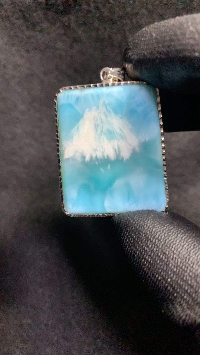 富士山ラリマーペンダントトップ 癒し ドミニカ共和国