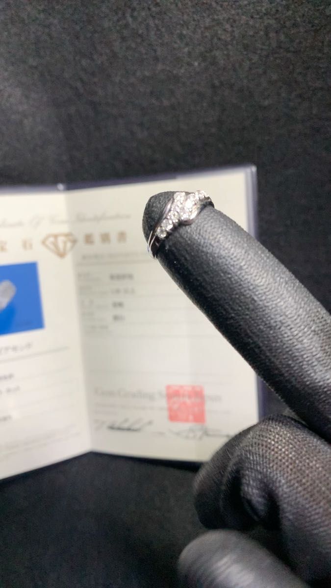 天然ダイヤモンドリング K18WG アクセサリー プレゼント