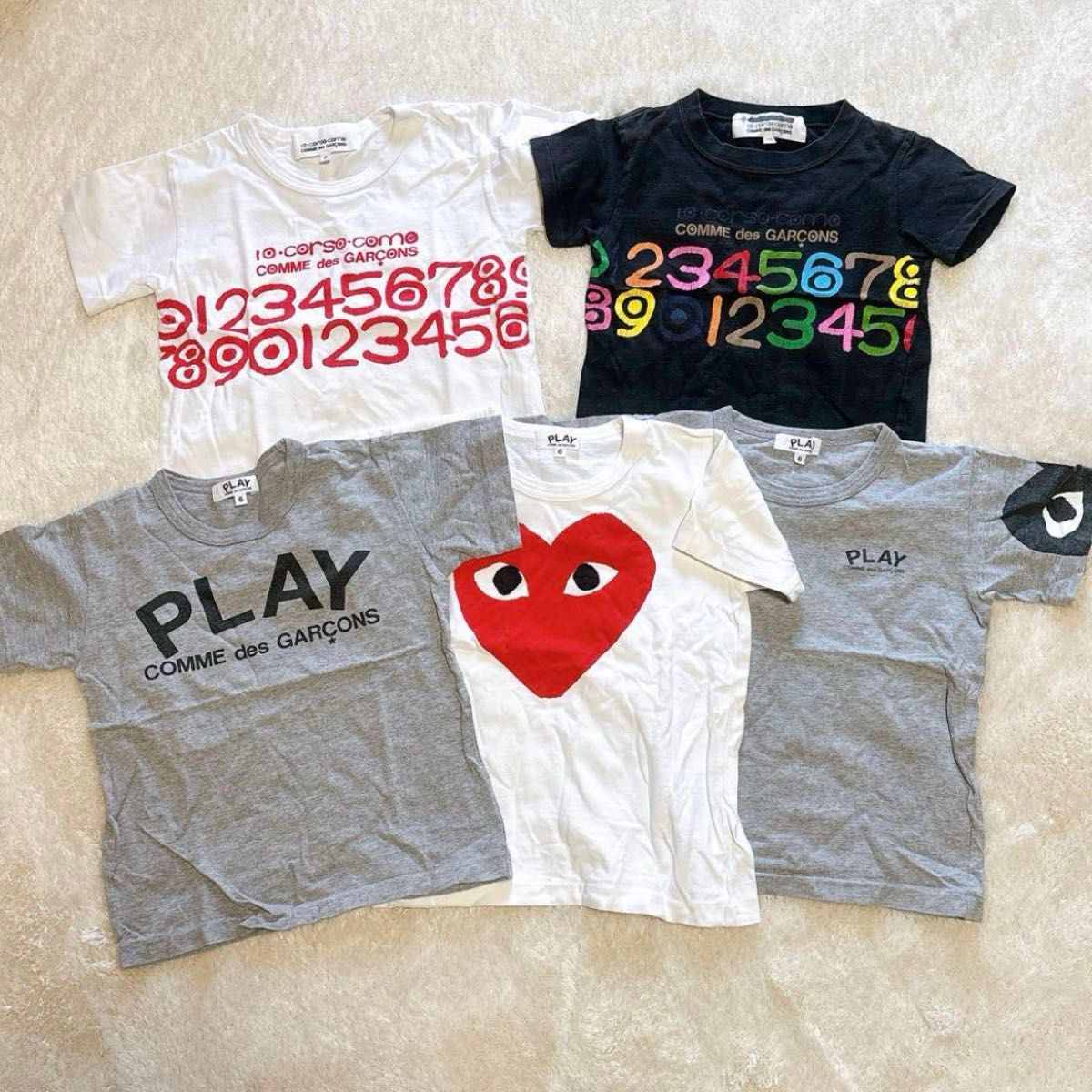PLAY COMME des GARÇONS Tシャツ 5枚セット110-120 PLAY COMME des GARONS Tシャツ 5枚セット110-120|Yahoo!フリマ