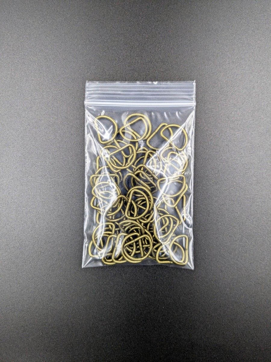 Dカン 内径15㎜ アンティークゴールド 60個セット ハンドメイド アクセサリー パーツ メッキ仕上げ 金具 手作り 自作 D管