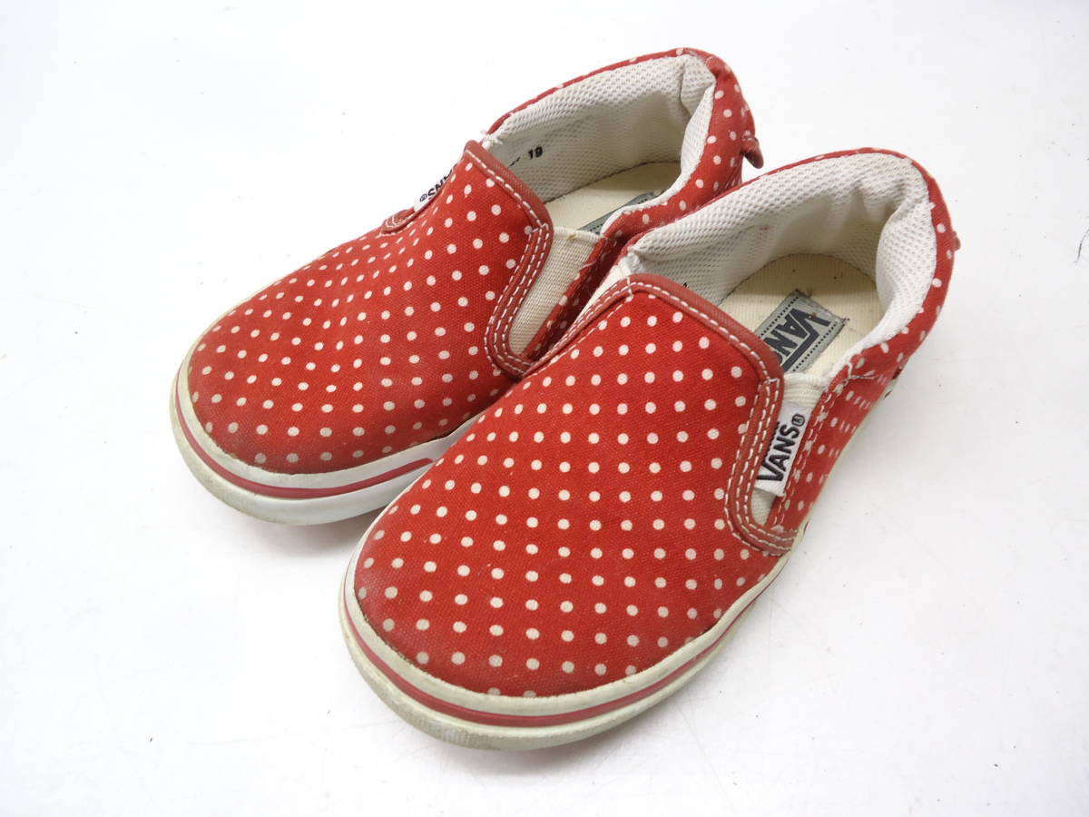 Vans/Vans ■ 19.0cm ■ Slip on Slip -on V98K2 (широкие) детские кроссовки ■ Red/White ■#20514MK416_18