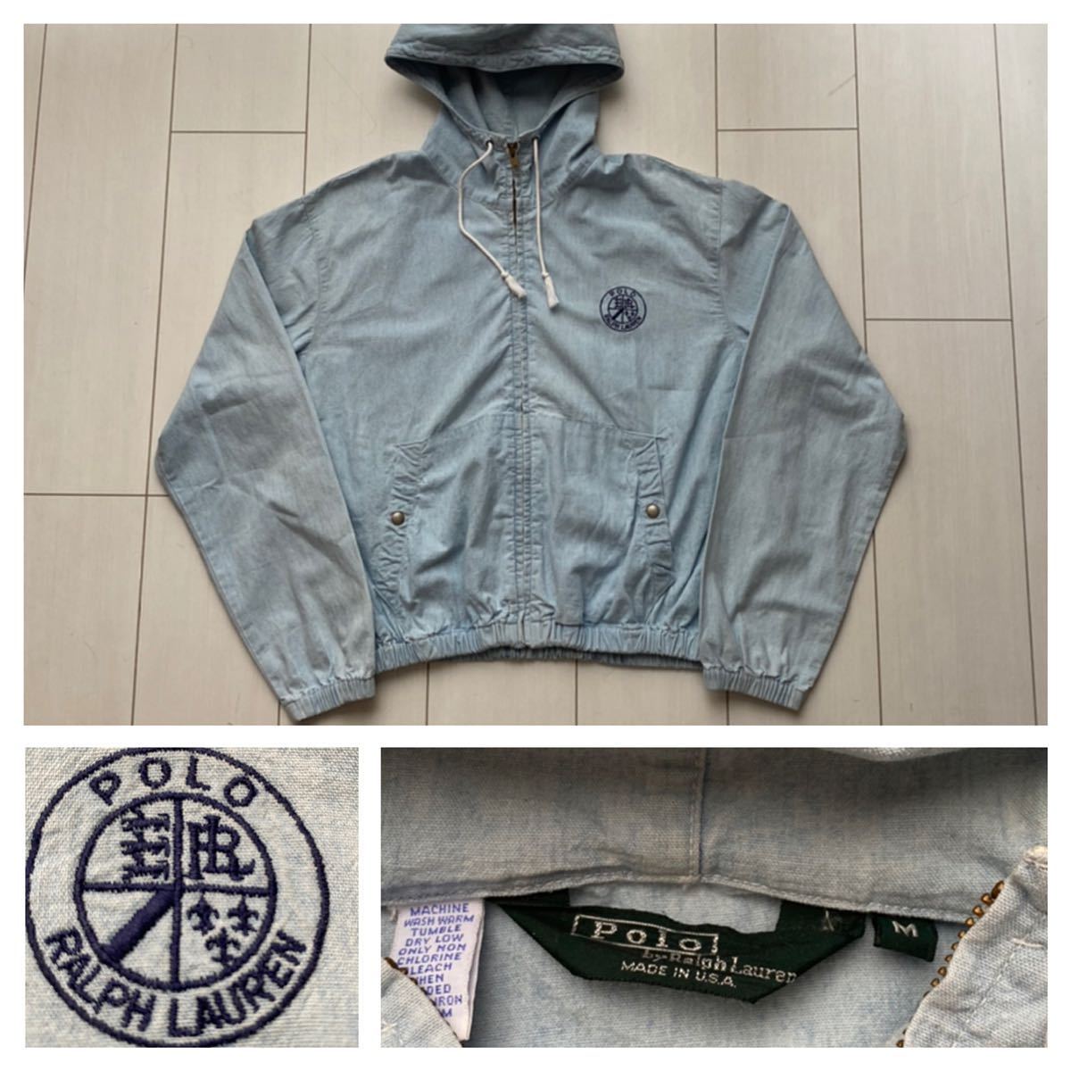 送料無料 80s USA製 POLO ラルフローレン cookie クッキー パッチ patch batch 刺繍 ZIP パーカー vintage ヴィンテージ SPORT COUNTRY RRL