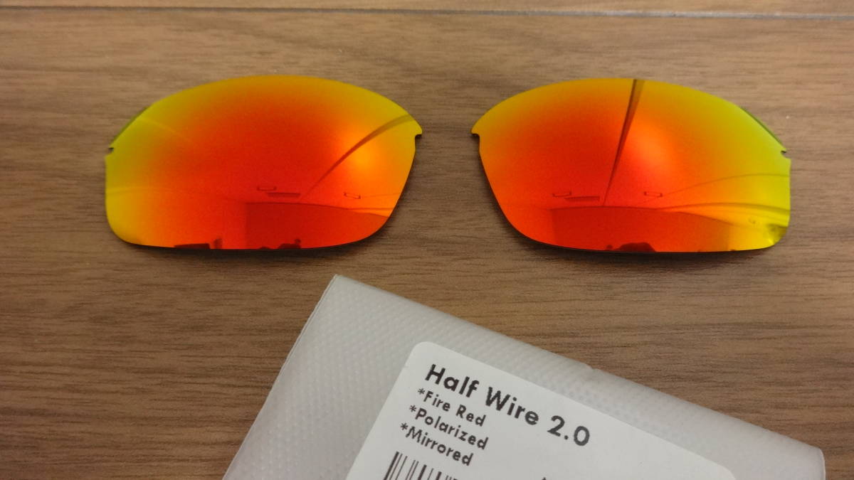 ★オークリー ハーフワイヤー2.0用 カスタム偏光レンズ FIRE RED Color Polarized 新品 OAKLEY　HALF WIRE　2.0　HALFWIRE_画像1