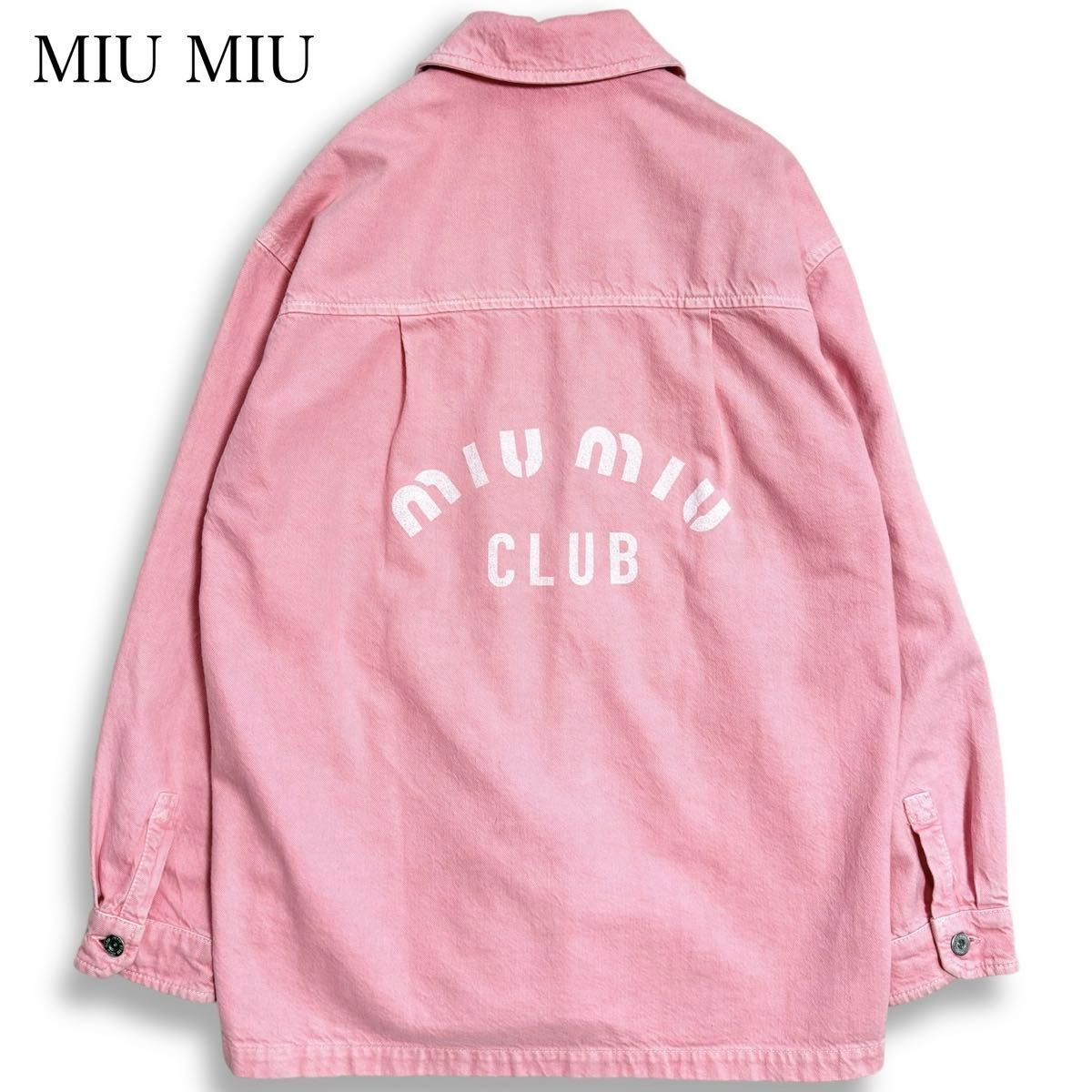 miumiu ミュウミュウ デニムジャケット ピンク 近年モデル MIU MIU CLUB ミュウミュウ バックロゴ デニム