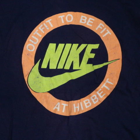 90s USA製 NIKE Tシャツ L ネイビー ナイキ 銀タグ ロゴ スウォッシュ オールド ヴィンテージ スポーツ シングルステッチ_画像2