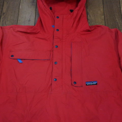 90s Patagonia マウンテンパーカー L レッド パタゴニア フーディ ハーフジップ ナイロン ジャケット アウトドア_画像2