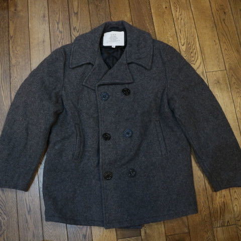 美品 USA製 90s USN PEA COAT L ウール グレー Pコート ミリタリー ジャケット ARMY USNA NAVY 海軍 米軍