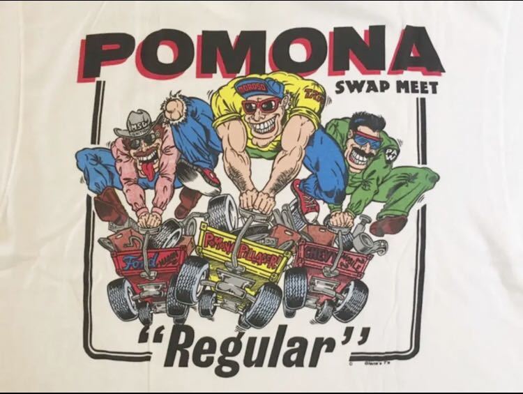 アメリカ直輸入　POMONA Tシャツ　白　ポモナ　L　クラシックカー　半袖　メンズ　トップス_画像4