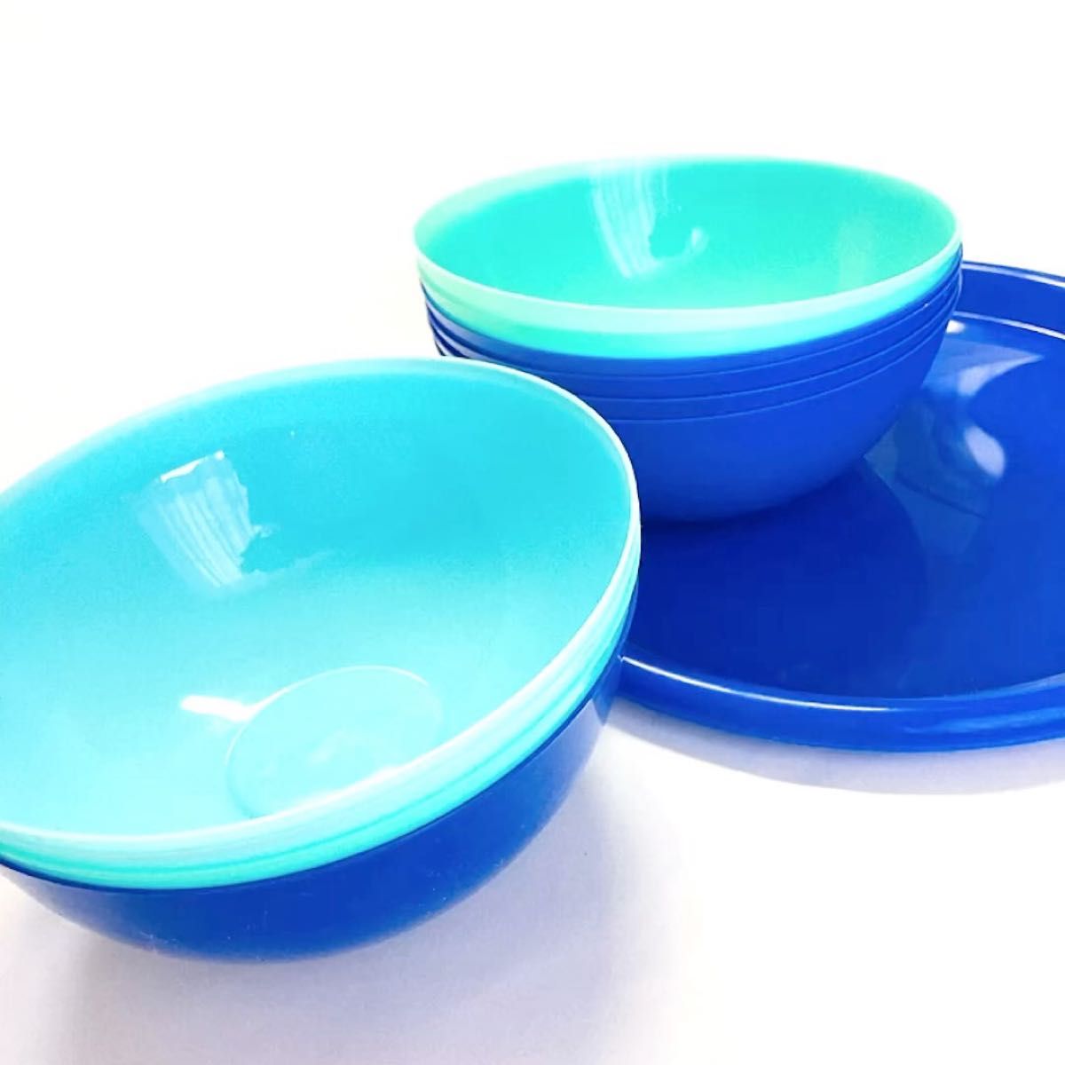 新品 アメリカ インポート カラフル 食器 12点 プラスチック ボウル プレート パーティー デコレーション お皿 アウトドア