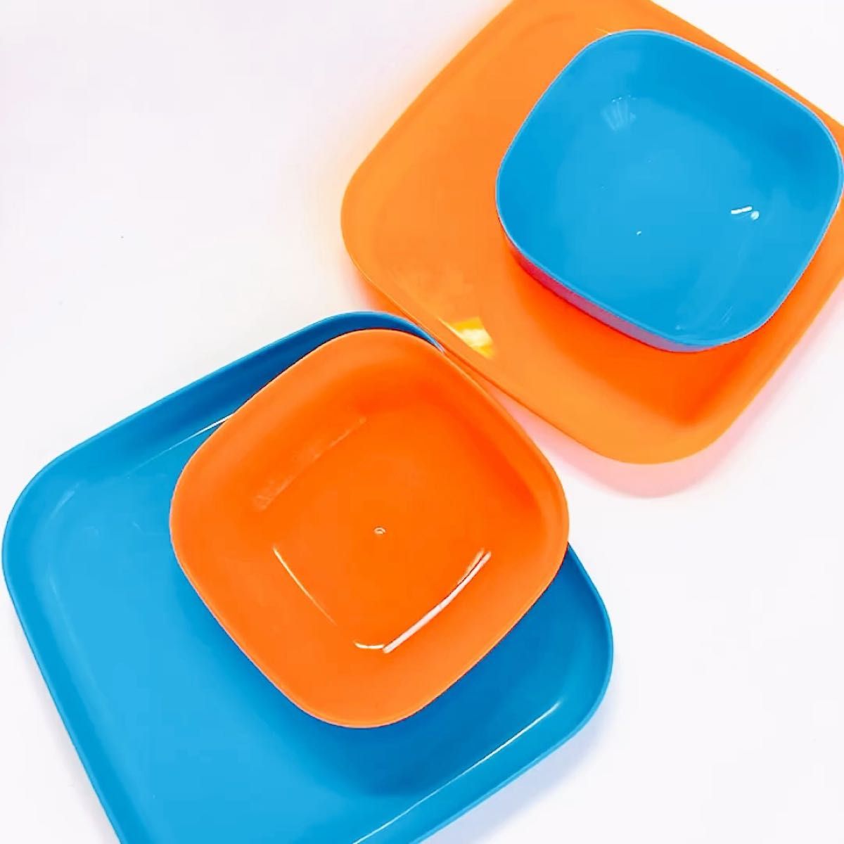 新品 アメリカ インポート カラフル 食器 4点 プラスチック プレート ボウル パーティー デコレーション お皿 アウトドア