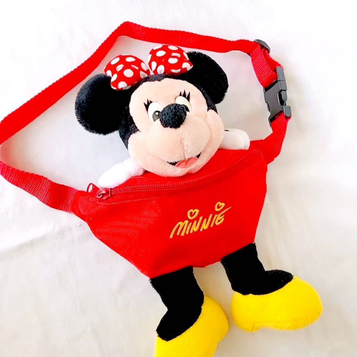 ヴィンテージ ディズニー ミニーマウス ミニーちゃん ぬいぐるみ ウエストポーチ ショルダーバッグ ビンテージ 古着 アメトイ