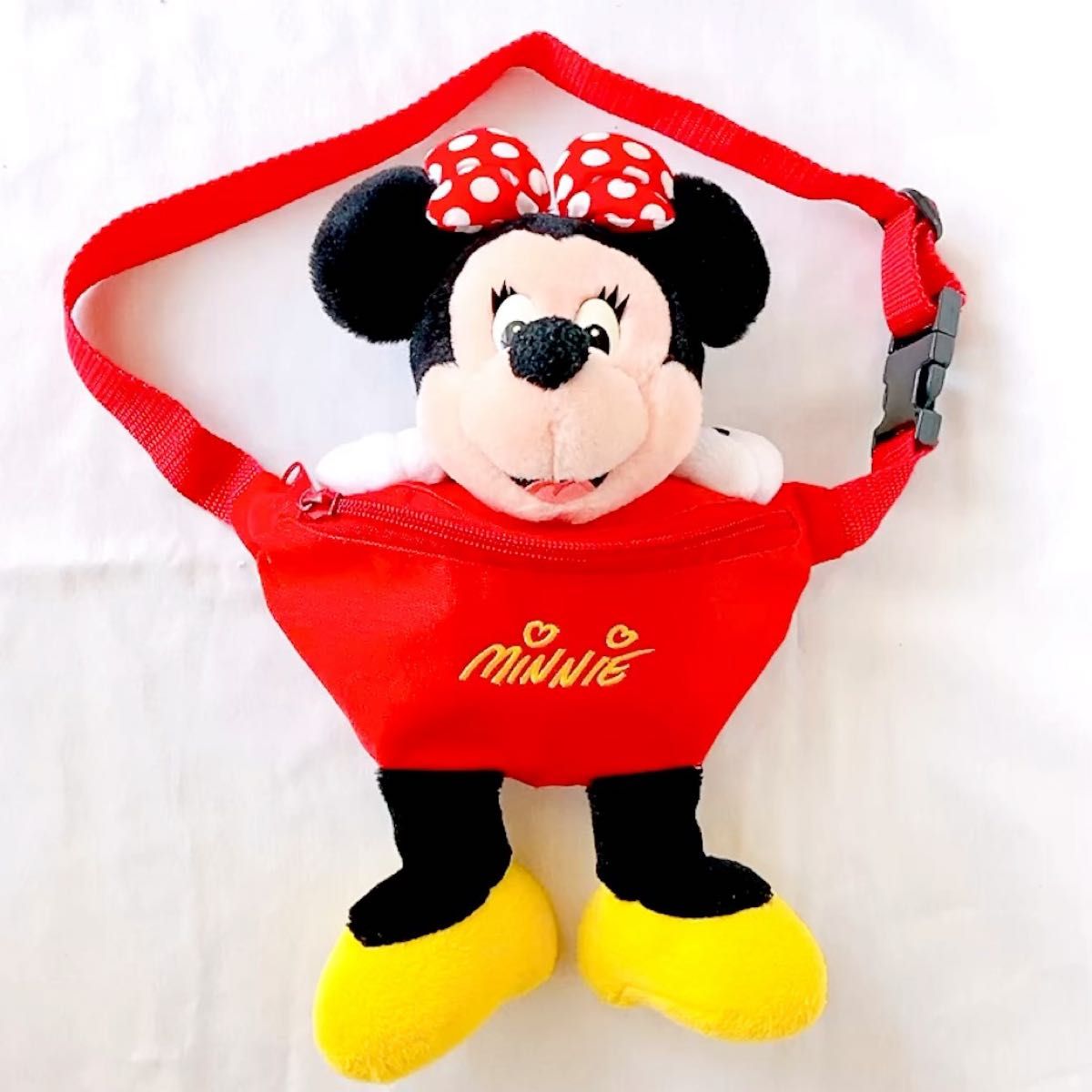 ヴィンテージ ディズニー ミニーマウス ミニーちゃん ぬいぐるみ ウエストポーチ ショルダーバッグ ビンテージ 古着 アメトイ