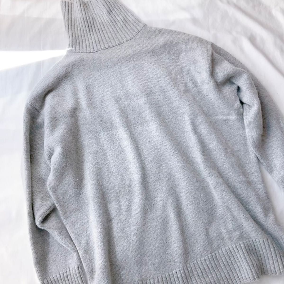 NORC by the line ノーク カシミヤ ハイネック ニット セーター サイズ6 グレー タートルネック 長袖